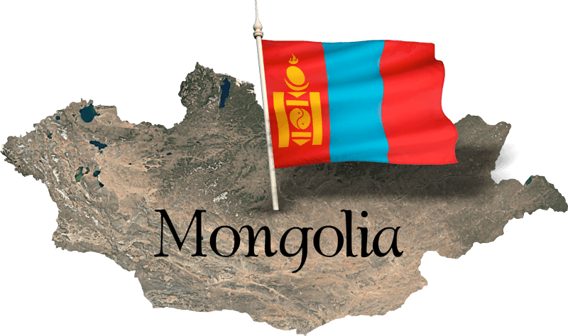 Mongolia Map and Flag